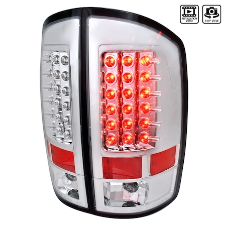 Spec-D Tuning 02-06 Dodge Ram LED Tail Lights Chrome, LT-RAM02CLED-TM LT-RAM02CLED-TM